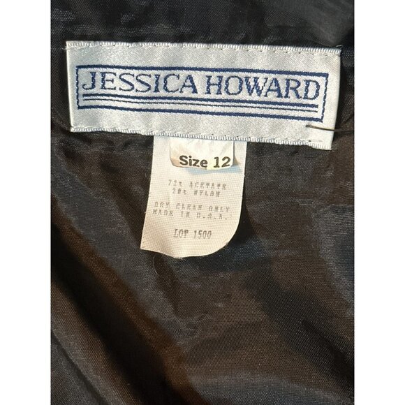 NWT Jessica Howard Black Dress Velvet Covered Buttons Down Side Scoop Neck 12 - Picture 13 of 13